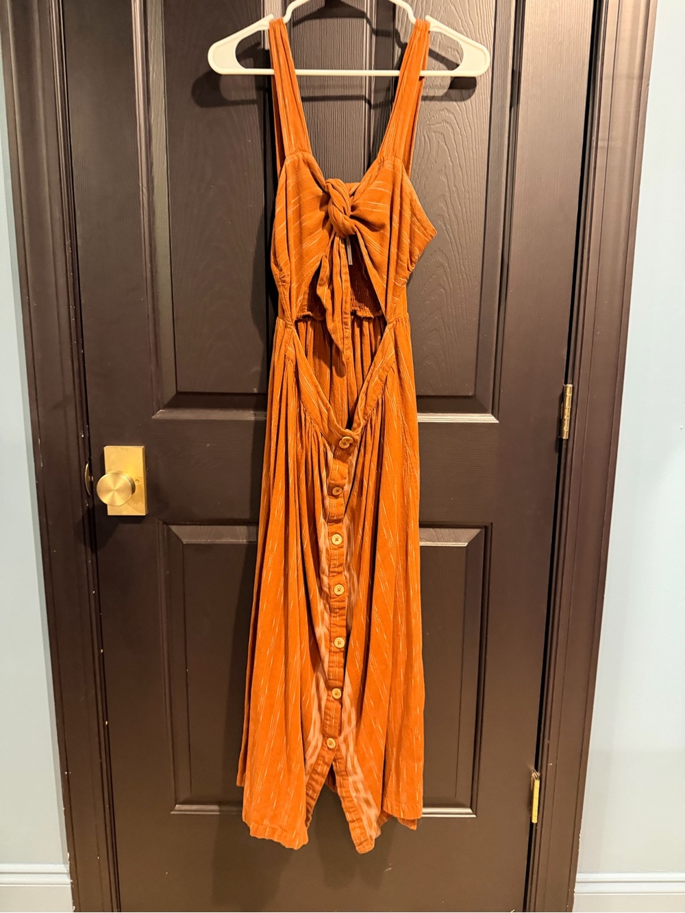 Free people - Rust Orange Tie-Front Sundress